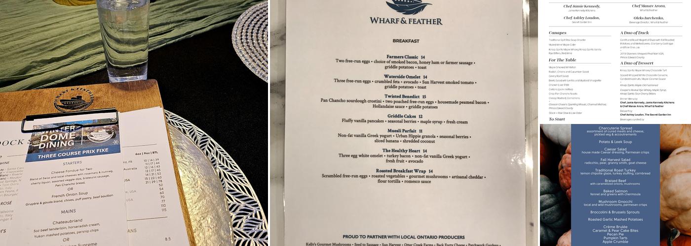 Wharf & Feather Menu