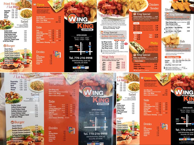 WingKing Express Menu
