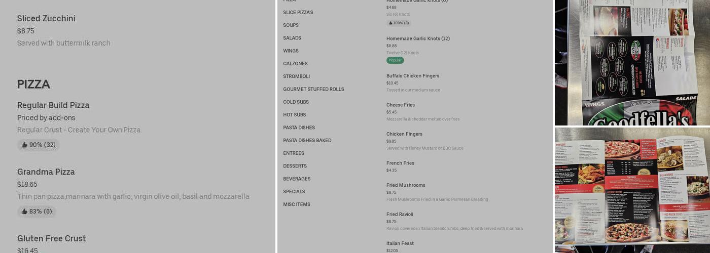 Goodfellas pizza Menu