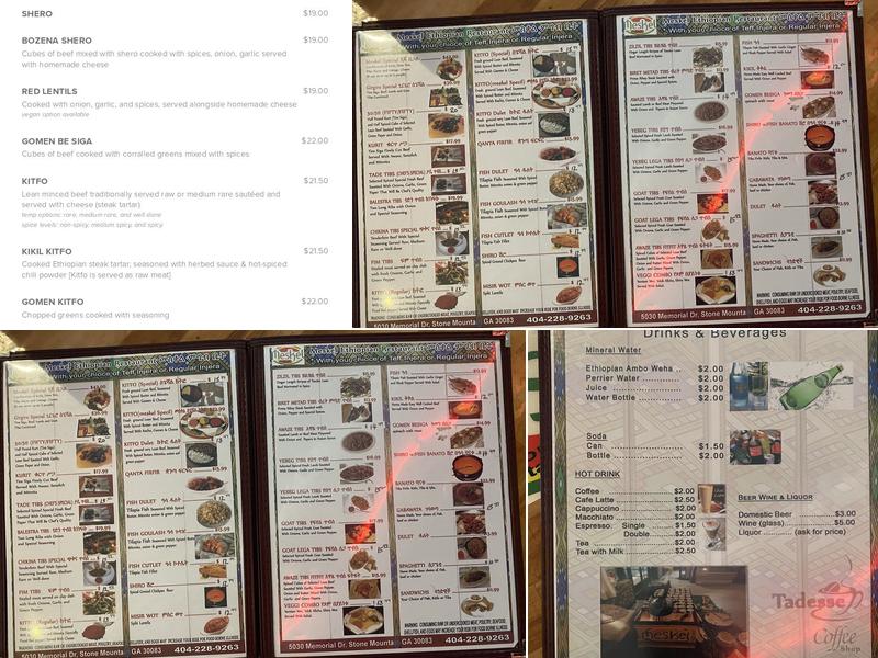Meskel ethiopian restaurant Menu