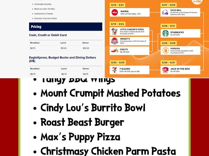 The Galley Dining Commons Menu