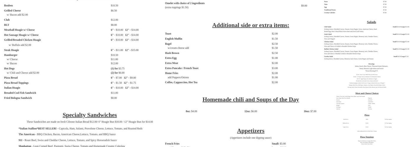 J&M Export Deli Menu