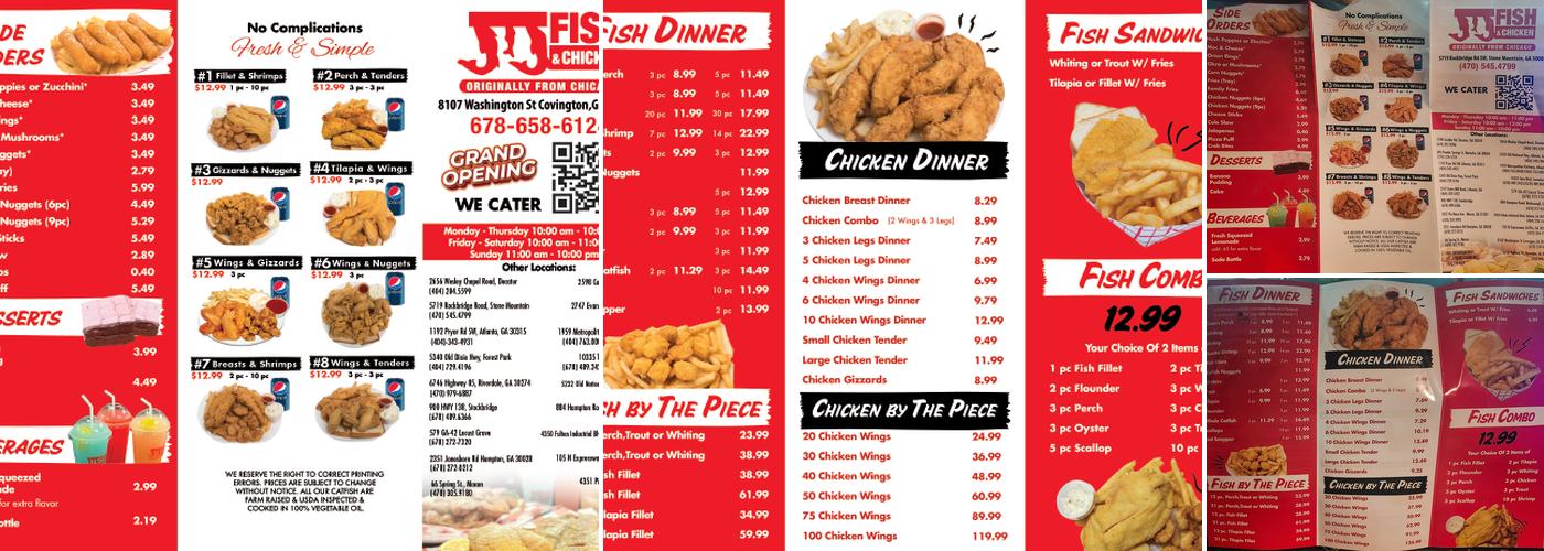 JJ’s Fish and Chicken Menu