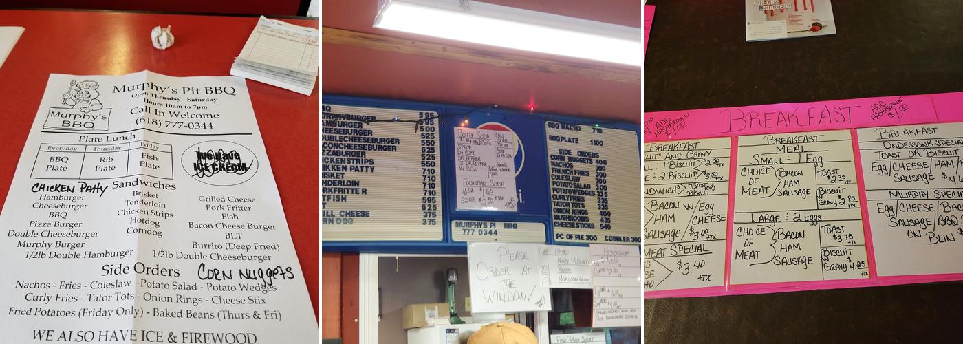 Murphy's Pit BBQ Menu