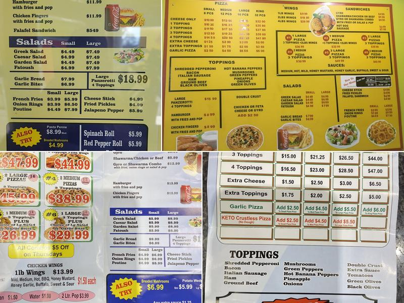 Sammy's Pizza Menu