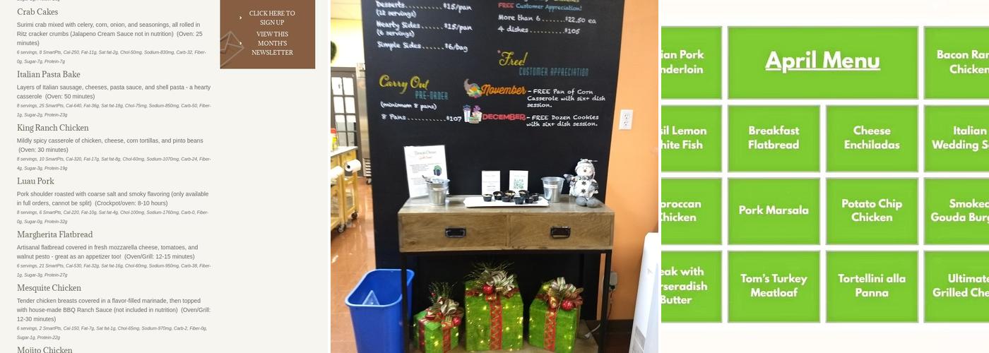 Time For Dinner Menu