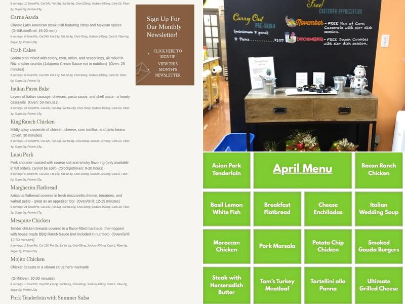 Time For Dinner Menu