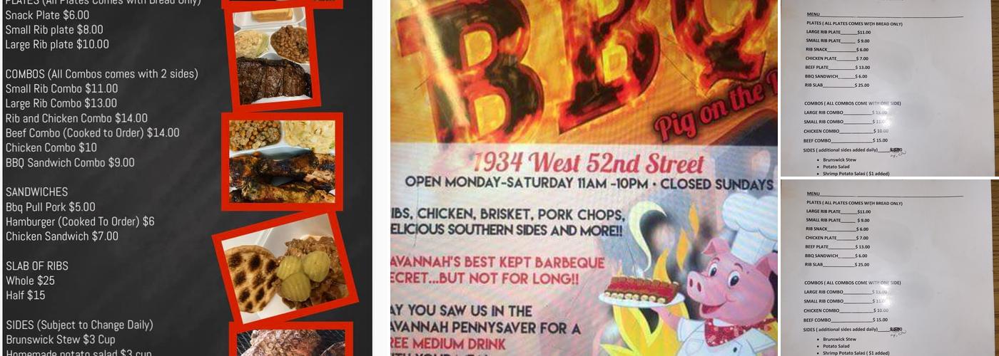 Fields Barbeque Pig on a Pit Menu