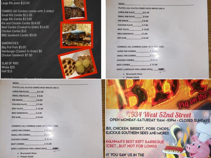 Fields Barbeque Pig on a Pit Menu