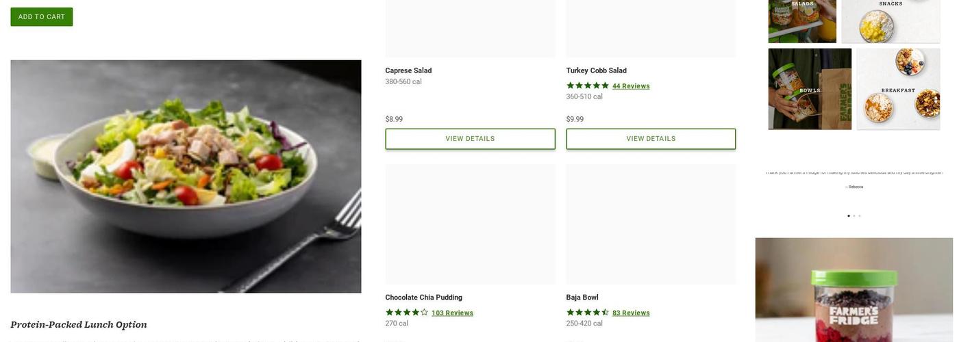 Farmer's Fridge Menu