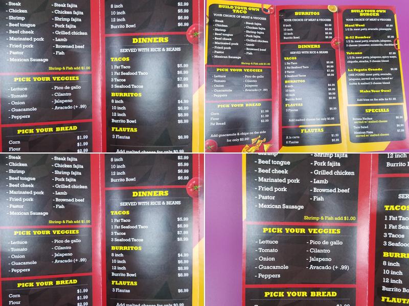 La fogata taco bar Menu