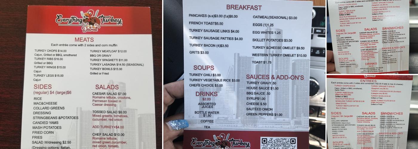 Everything Turkey Menu