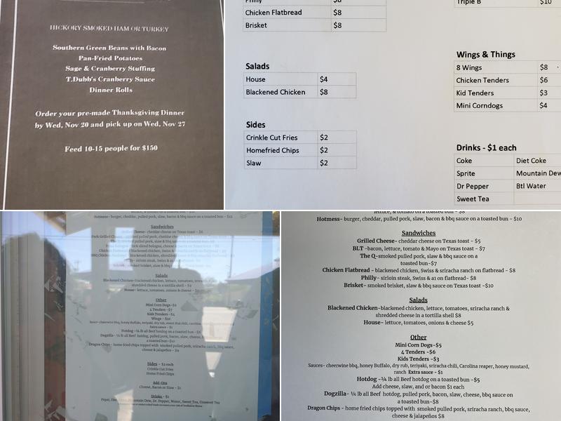 T.Dubbs Menu