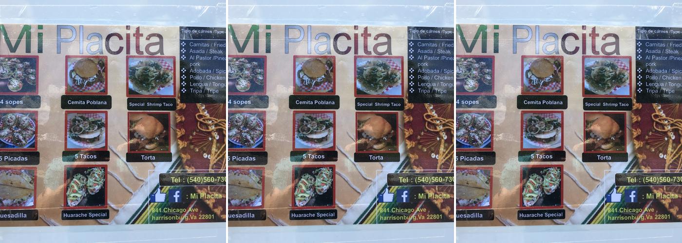 Mi Placita Menu