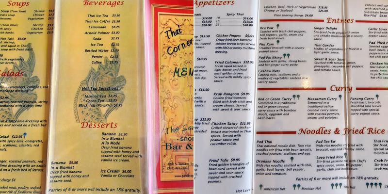 Siam of Venice Inc Menu