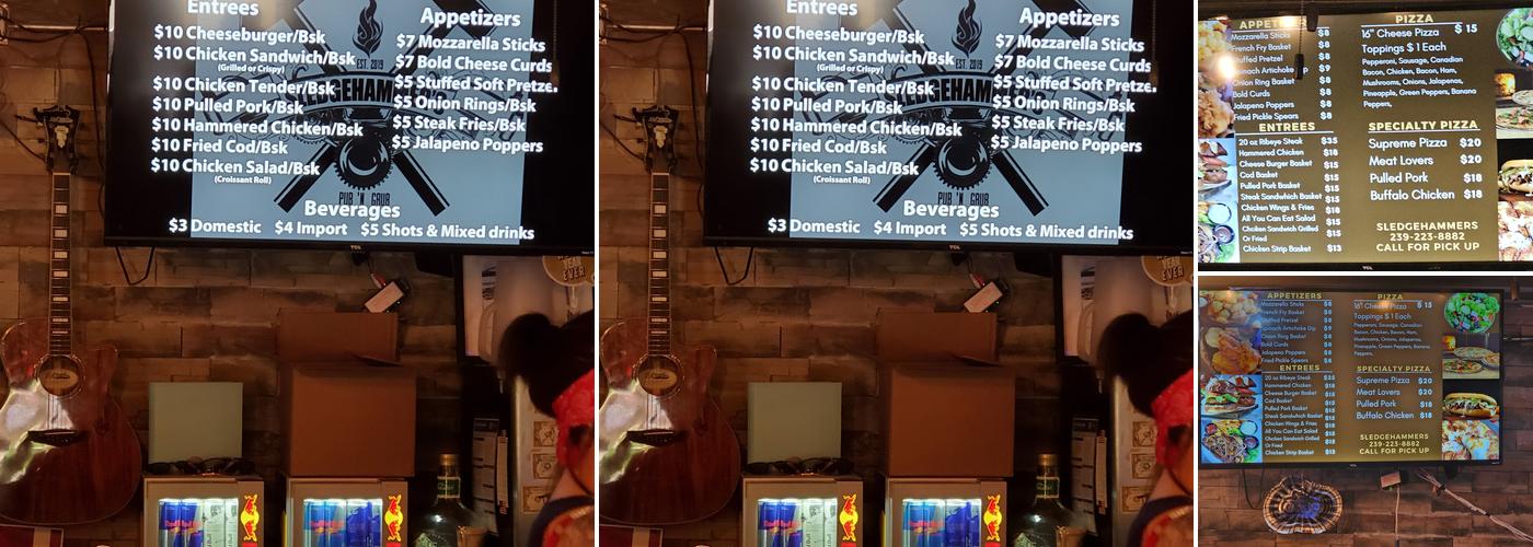 Sledgehammers Menu