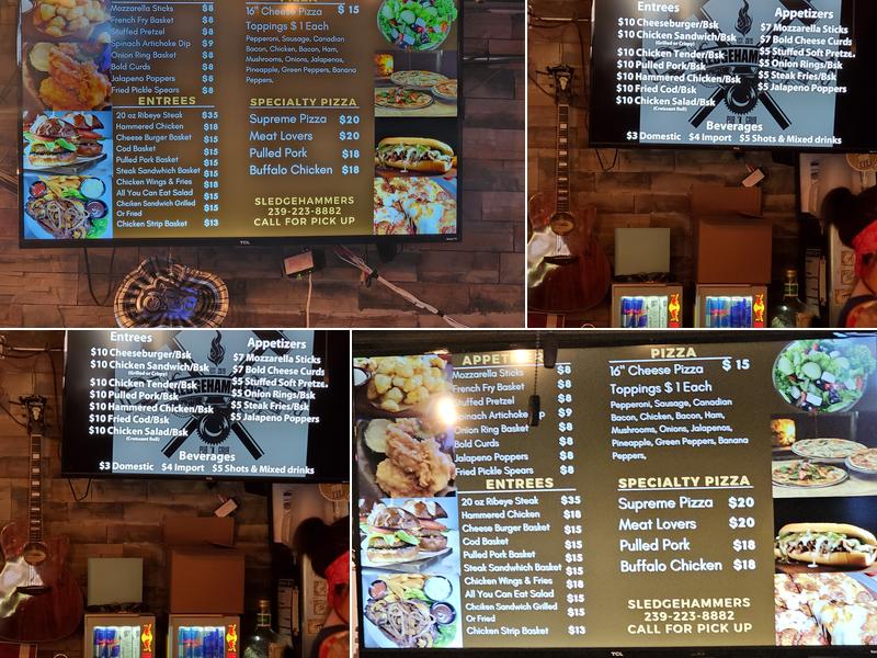 Sledgehammers Menu