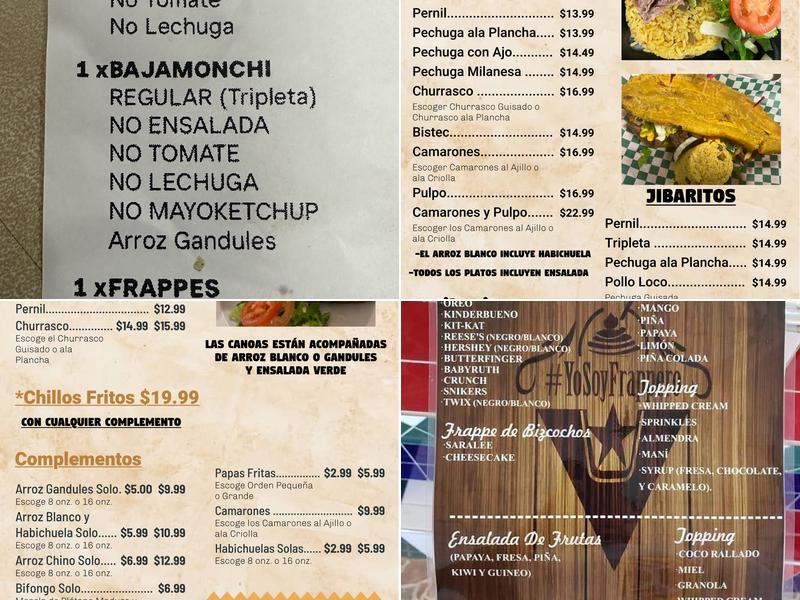 Comiendo Rico LLC Menu