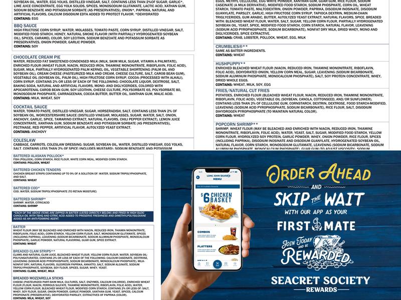 Long John Silver's Menu