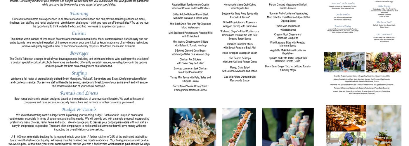 CURED - The Chefs Table Menu