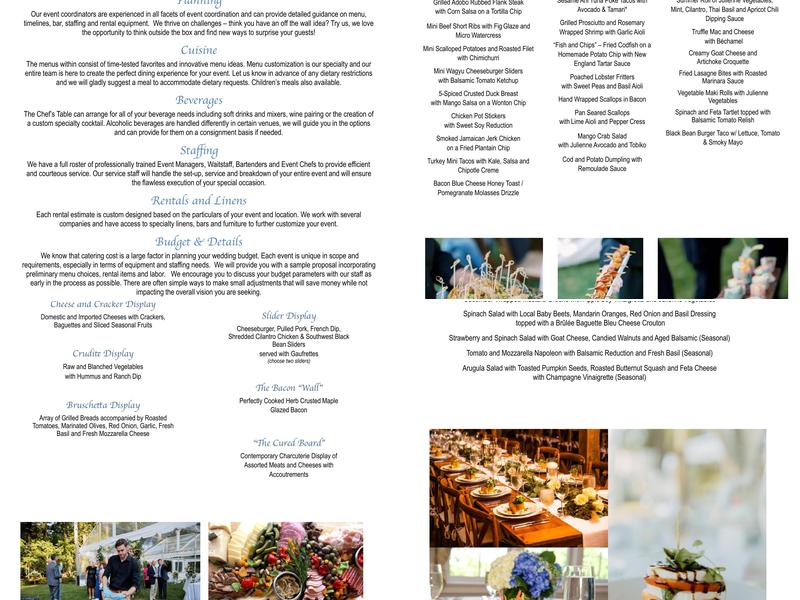 CURED - The Chefs Table Menu