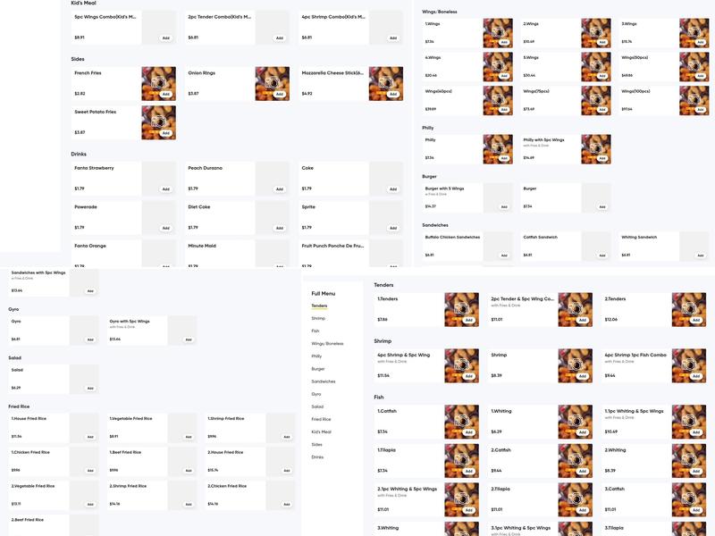 J Buffalo Wings Menu