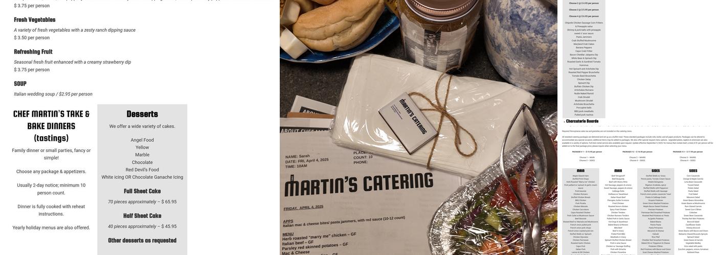 Martin's Catering Menu