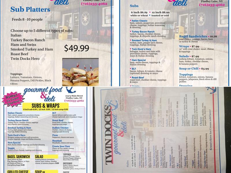 Twin Docks Gourmet Food & Deli Menu