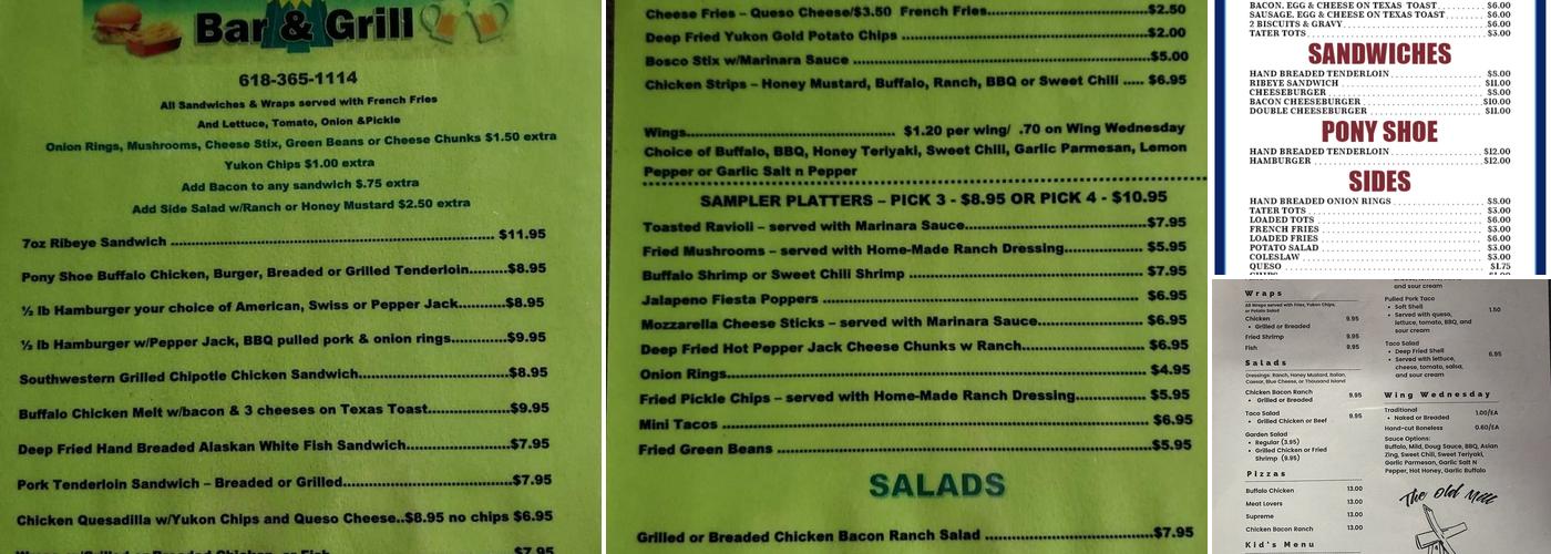 The Old Mill Menu