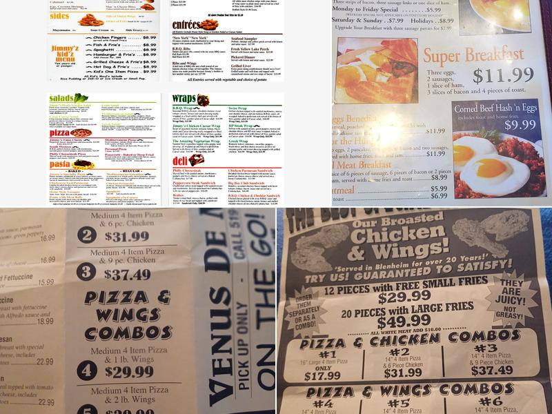 Venus De Milo Restaurant-Pizza Menu