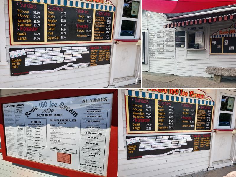 Route 160 Ice Cream Menu