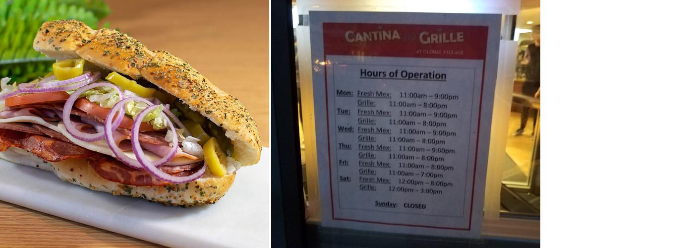 Cantina & Grille at Global Village Menu