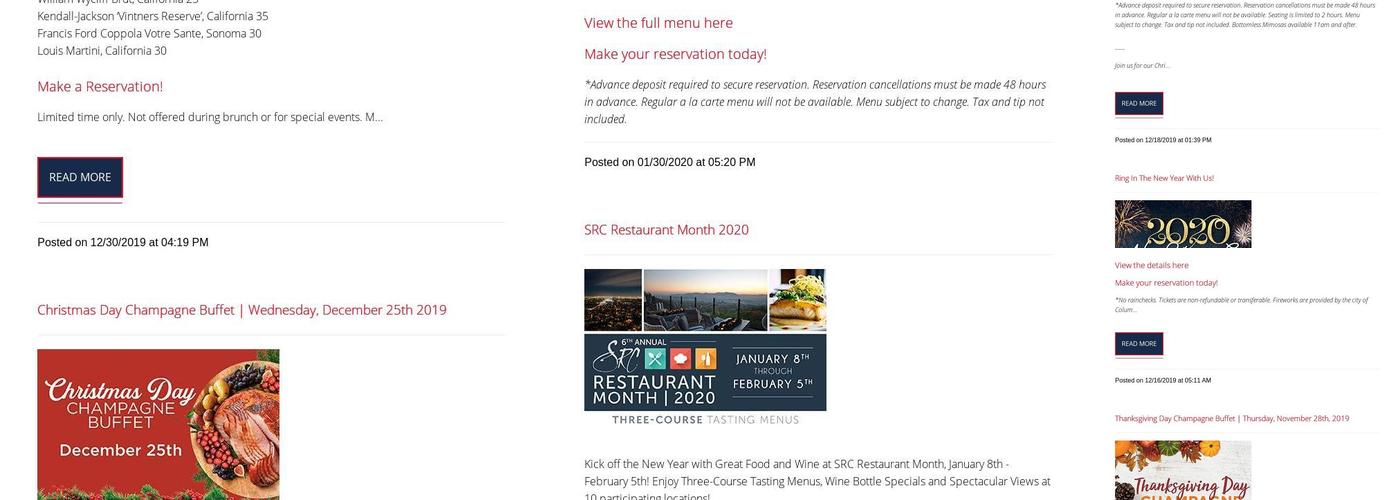 Confluence Park Menu