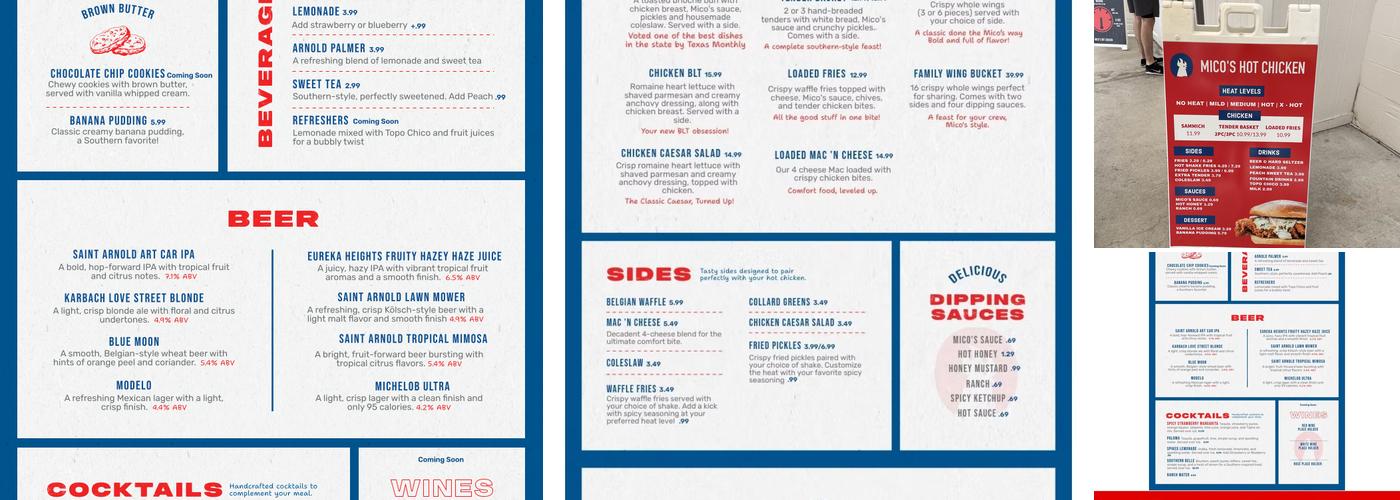 Mico's Hot Chicken Menu