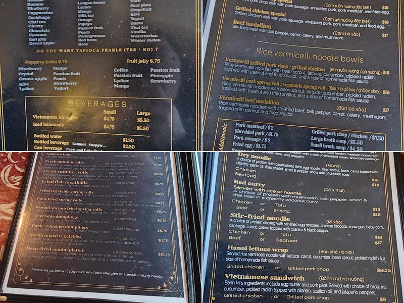 Pho Vietnam Menu