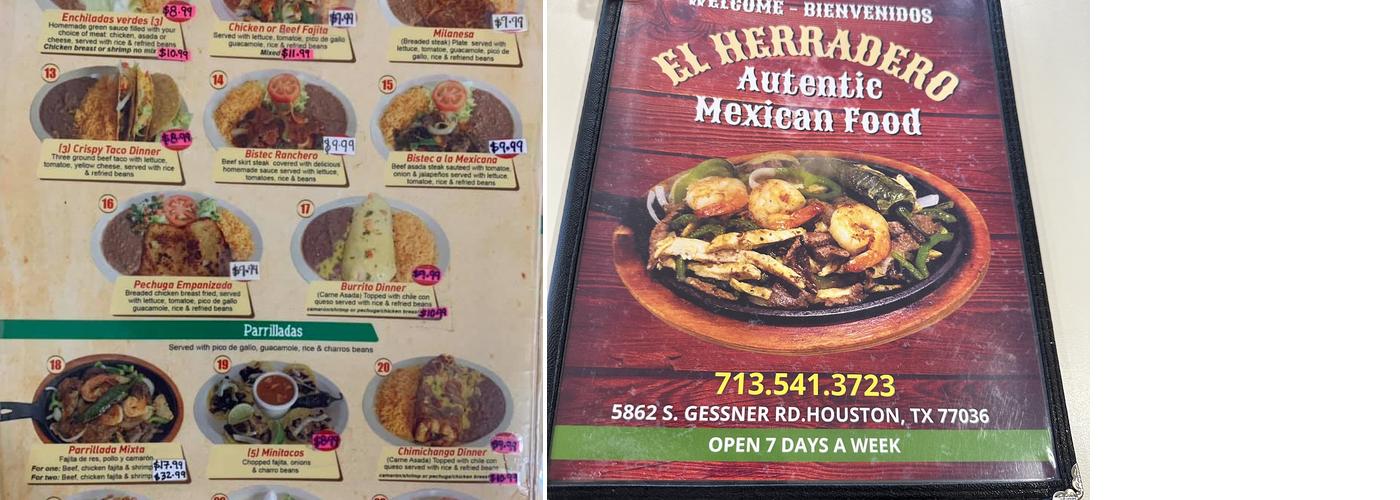 Taqueria El Herradero Menu