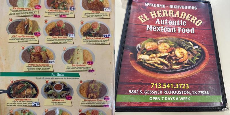 Taqueria El Herradero Menu