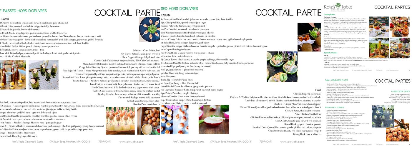 Kate's Table ~ Catering & Events Menu