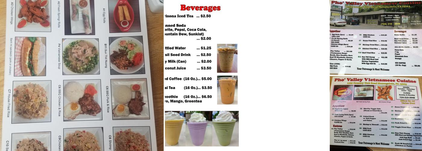 Pho Valley Menu