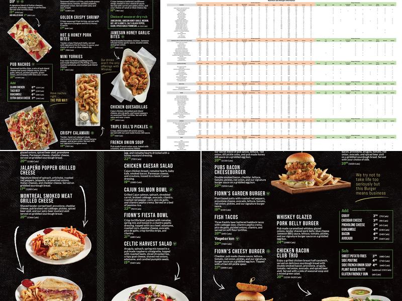 Paddy Flaherty's Menu