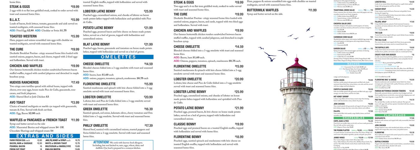 Alternate Grounds Dockside Menu