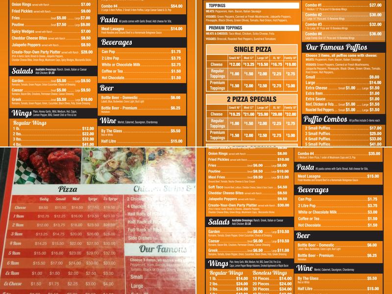 Sissio's Pizza Menu