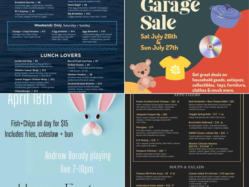 GRIND | kitchen + bar Menu