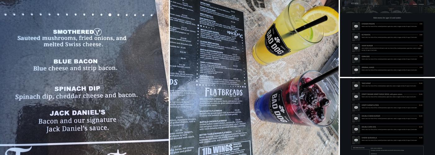 Bad Dog Sarnia Menu