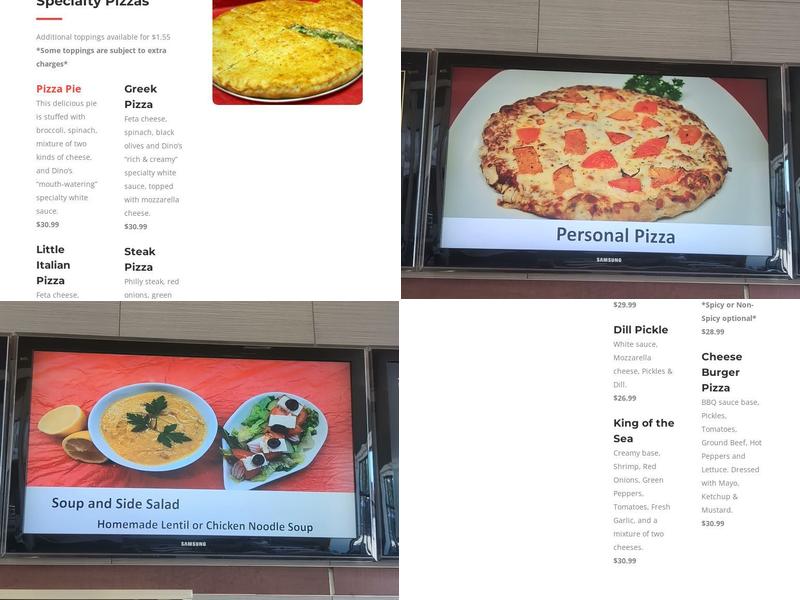Dino's Pizza Menu