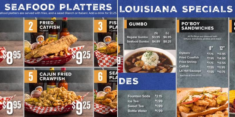 CC's Cajun Menu