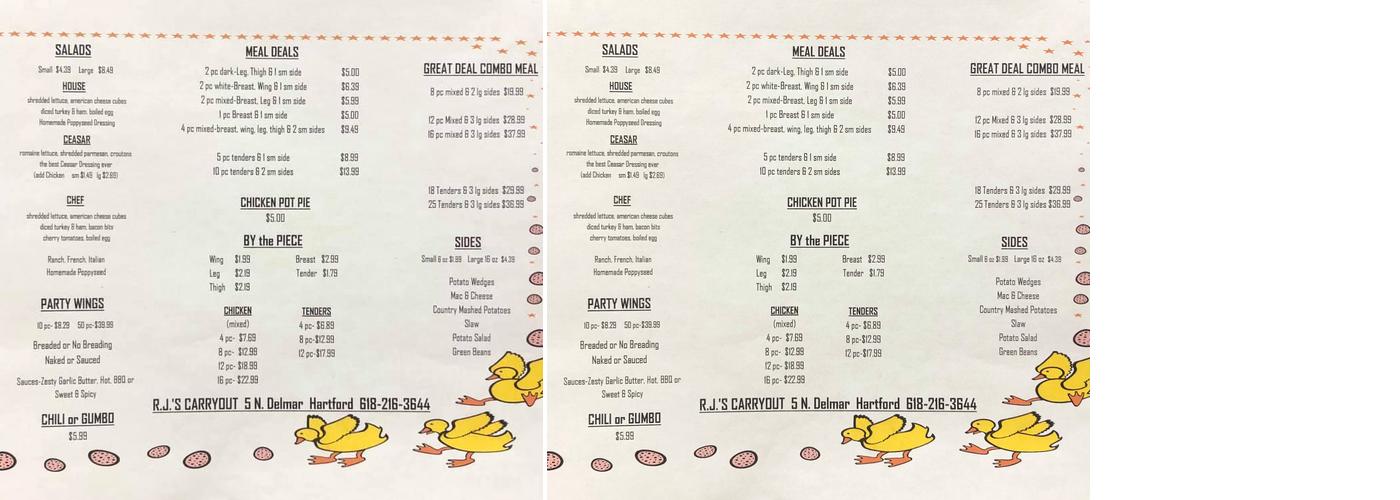 R.J.’s Carryout & Catering Menu