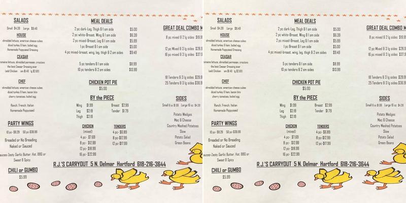 R.J.’s Carryout & Catering Menu