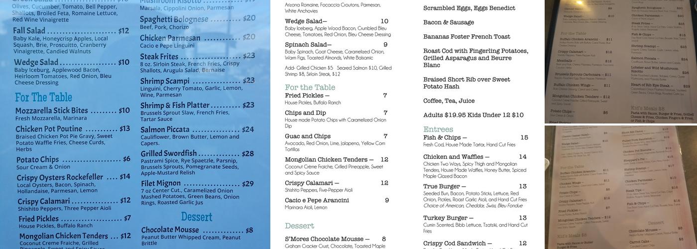 True North Kitchen + Bar Menu