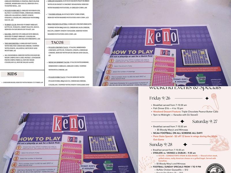 Friendly Tavern Menu